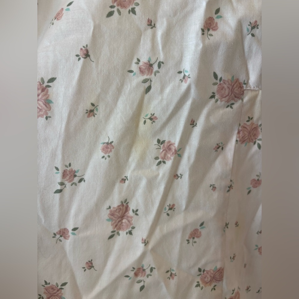 Vintage 80’s Sansage Fit And Flare Pastel Floral Cuffed Sleeve Dress Size 16 L - Picture 3 of 6